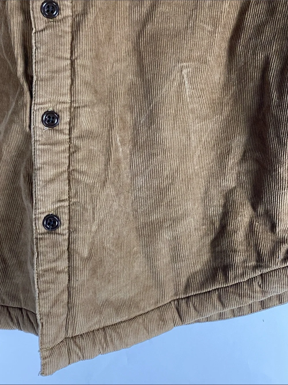 J.CREW Men's Sherpa Lined Corduroy Workshirt Jacket Size large Brown Button Up